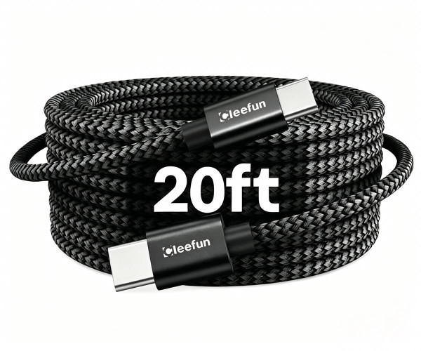 CLEEFUN Long USB C to USB C Cable 20ft, C to C Fast Charging Type C Charger