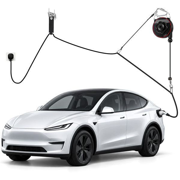 ZOYACREATE EV Charging Cable Organizer, Retractable Cable Reel Wall Mount