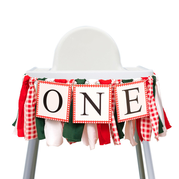 GIOGUK Italian Pizza Picnic First Birthday Party High Chair Banner
