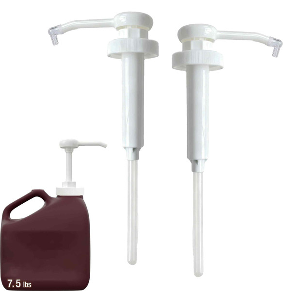 2 Packs Syrup Pump Compatible with Hershey's Chocolate Syrup Bulk Jug, Syrup Dispenser Fit 7 LB 8 OZ Creamer Pump for Most Half Gallon Bottles Containers, Pump for High Viscosity Syrups