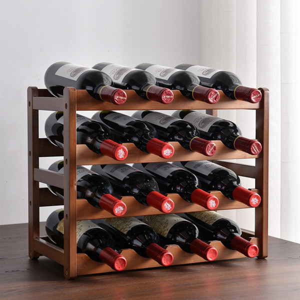 Glsety 8 Bottle Wooden Wine Rack,2 Tier Free Standing Wine Storage Holder,Retro Minimalist Style Home Decorations Wine Display Shelves for Cabinet,Cupboard,Countertop