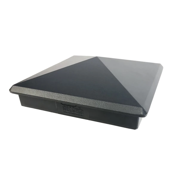 Decorex Hardware 5.5x5.5 Aluminum Pyramid Post Cap for Standard 6x6 Posts (Actual 5.5"×5.5") — Heavy-Duty Cast, Rounded Safety Corners, Stainless Screws, Powder-Coated Black Deck & Fence Cap