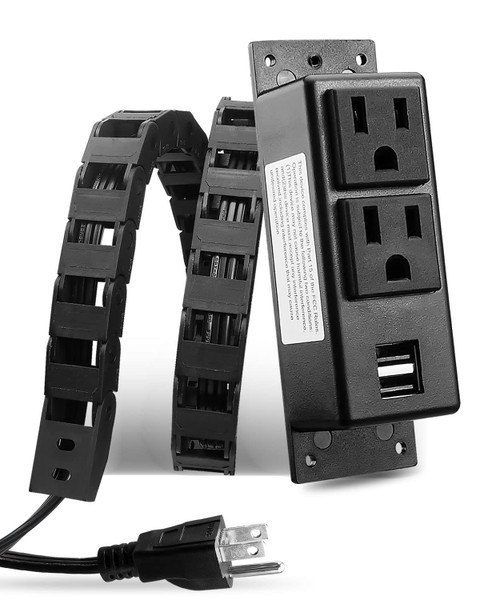 Drawer Outlet Kit with 15Amp AC Outlet 5V2A USB Charging Station