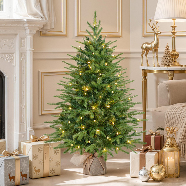 Alupssuc 3ft Prelit Artificial Mini Christmas Tree for Tabletop Desk Decor