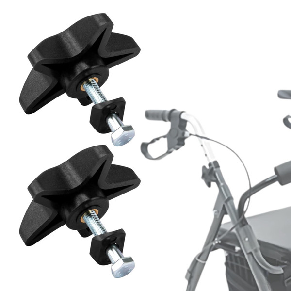 Rollator Walker Srews Replacement Knob Parts for Drive, Plastic, 2 Pack