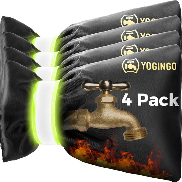 Outdoor Faucet Covers for Winter Freeze Protection, Hose Bib Covers for Winter, Water Spigot Cover Winter Insulated, 4 Pack 5.9" x 8.3" Pipe Wrap Insulation Cover Socks Outside Faucet Freeze Protector