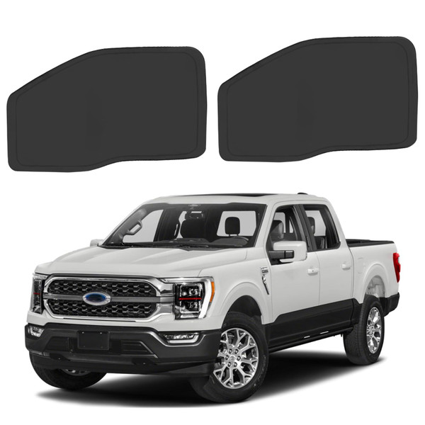 ULROLIT Front Side Window Sun Shade for 2021-2025 Fo-rd F150 Accessories 2Dr 4Dr Pickup, Foldable Window Sunshade Sun Visor Protector for F150, Side Window Shades Sun Shield Blocks UV Rays Heat