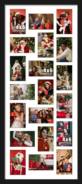 DUENPY 16x38 Collage Frame For 20 4x6 Photos Black