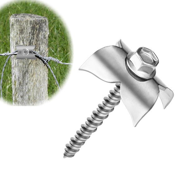 Reusable Wire Fence Staples 1.7in 100PCS, 304 Stainless Nails for Wood