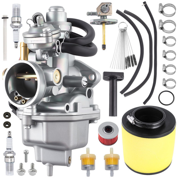 Recon 250 Carburetor Compatible with Honda TRX250 TRX250TE TRX250TM 2002-2007 ATV Quad 4 Wheeler Parts Replace OEM 16100-HM8-B01 with Fuel Valve Petcock Air Filter Oil Filter Spark Plug Carb Kit