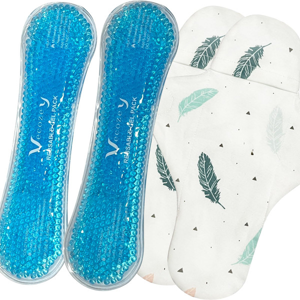 Vecozey 2-Pack Perineal Ice Packs for Postpartum Care, Gel Ice Wraps