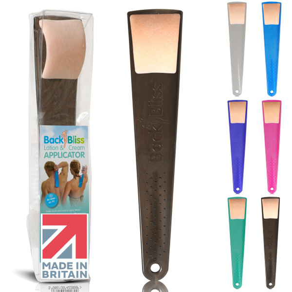 BackBliss - Easy Reach Lotion Applicator for Backs - Made in Britain - for Men and Women Black