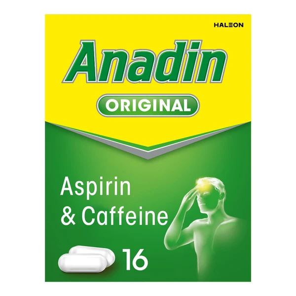 Anadin Original Pain Relief Tablets, 325mg Aspirin and 15mg Caffeine