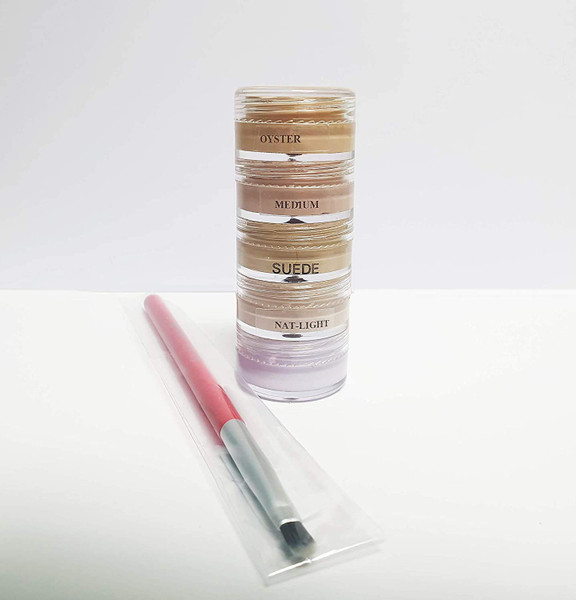 Veil Cover Cream Xanthelasma Concealer Makeup | 4 Concealer Shades, 1 Colour Corrector Shade & 1 Makeup Brush (Dark)