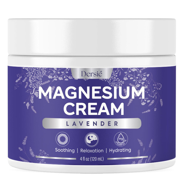 Magnesium Cream for Sleep and Leg Cramps: Soothing Lavender Magnesium Cream for Muscle Relief & Restless Nights - Eases Cramps & Pain for Relaxation (4 fl oz)
