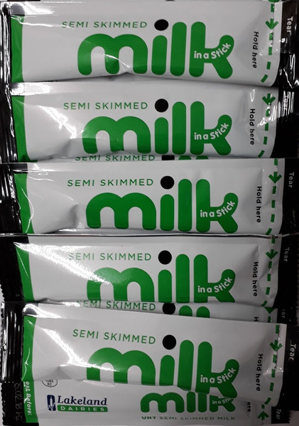 36 x 10ml UHT Semi Skimmed Milk In A Stick by Lakeland Dairies