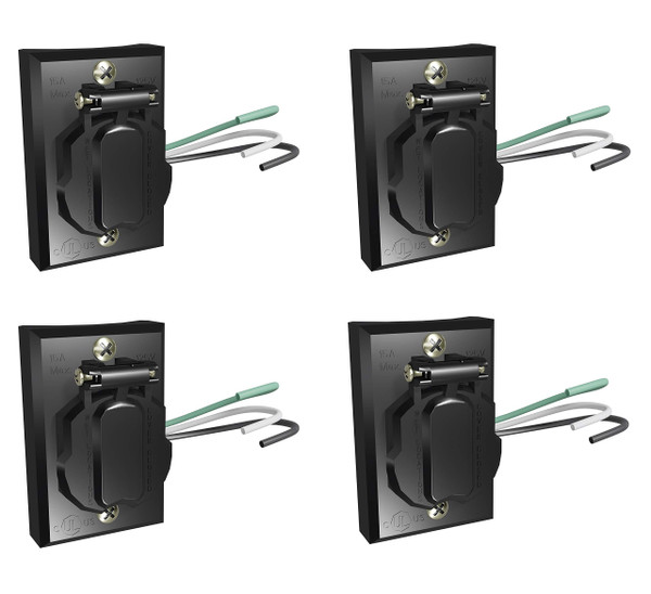 Solus SCO-338 120V Grounded Outdoor Convenience Outlet for Lamp Posts & Poles, SCO-338, UL Listed, Weather-Resistant with Protective Cover (Black, Set of 4)