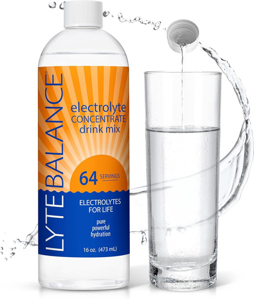 LYTE BALANCE Electrolyte Concentrate | Liquid Electrolytes Drink Mix w/Sodium, Potassium & Magnesium | Daily Hydration, Muscle Recovery, Immune Support, Rehydration | Keto, No Sugar (64 Servings)