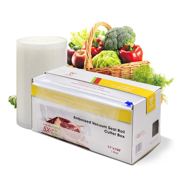 11" x 150' Vacuum Sealer Bags for Food Saver, Rolls with Cutter Dispenser