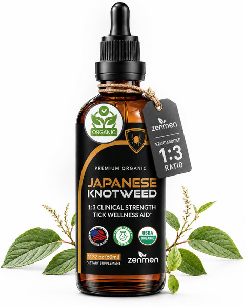 Zenmen Japanese Knotweed Premium Resveratrol USDA 3rd Party Tested Tincture 60ml/2.32 Oz - 1:3 Clinical Strength Ratio - Tick Wellness Aid and Immune Support Supplement - Made in The USA