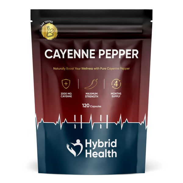 Cayenne Pepper Capsules | 120 Capsules | 1000 MG | 100% Natural | Cayenne Pepper Supplement | Vegan Non-GMO Zero Additives | UK Brand