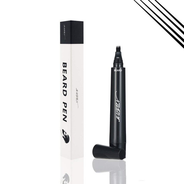 Beard Pencil Filler for Men - Sweat Proof, Water Resistance, Long Lasting & Natural Finish barber Pencil, Mustache Repair Shape (BLACK)