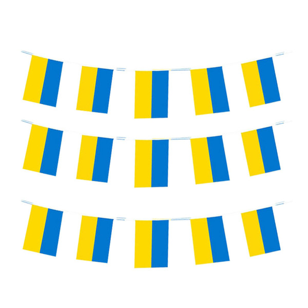 mflagperft Ukraine Mini String Flags 30Pcs, Ukrainian Flag Banner