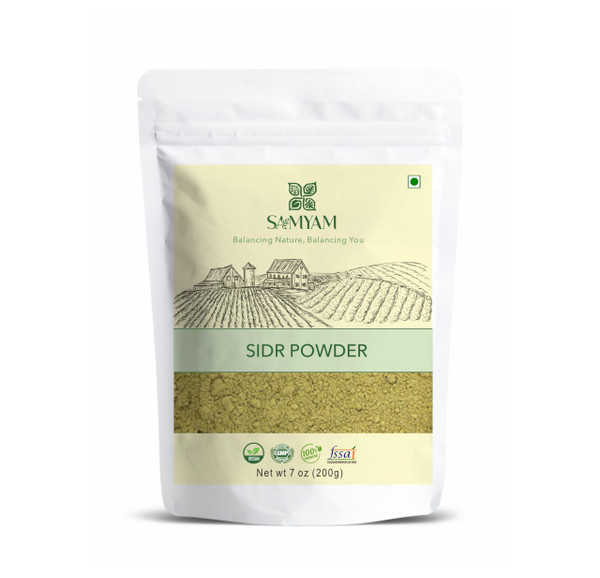 SAMYAM Natural Sidr/Jujube Powder - 200g (7 oz) | Natural Hair and Body Cleanser, Herbal Soap