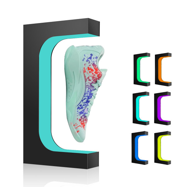 UKESULT Levitating Shoe Display Stand with 16 Colors LED Light Brightness Adjustable ,Floating Sneaker Stand , Hovering Sports Shoes Rack Shelf Holder for Storefront Display & Playroom & Home Decor