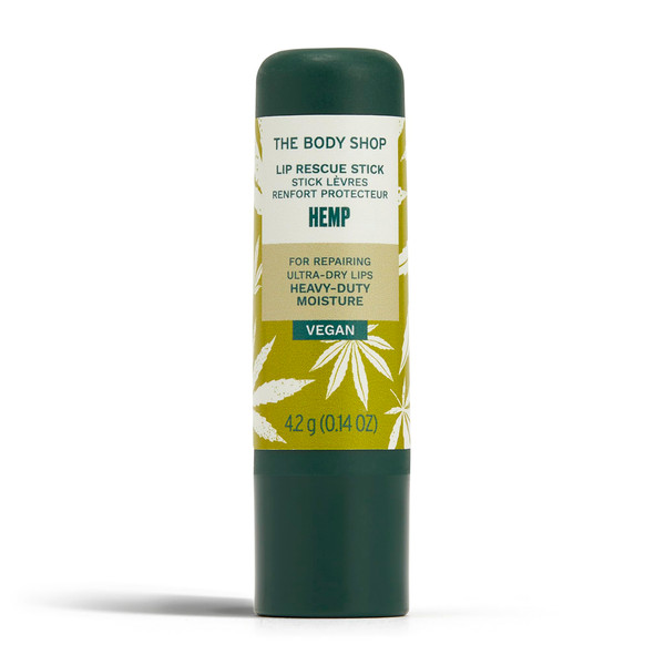 The Body Shop Hemp Heavy Duty Lip Care, 0.14 Oz,Green