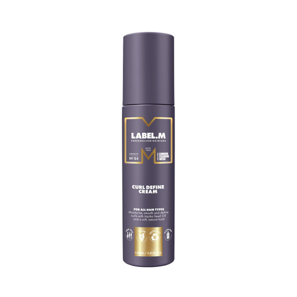 Curl Define Cream: Hydrating, Softening Styling, Smooth & Retain Curls/Waves, Sunflower/Jojoba Seed Oils, Moisture, Flyaway Reduction, Power Peptide Complex, Strength, Elasticity, Frizz-Free, 150 mL