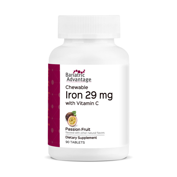 Bariatric Advantage Chewable Iron 29 mg, Passion Fruit, 90 Count