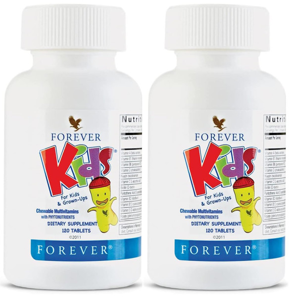 Forever Living - Kids Chewable Multivitamin - 120 Tablets (Pack of 2)