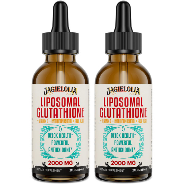 Jagielolia 2000MG Liposomal Glutathione Liquid, Made in The USA, Reduced Glutathione Supplement, Enhanced Absorption, Non-GMO, Powerful Antioxidant for Immune System, Energy, Aging Defense, 4 Floz