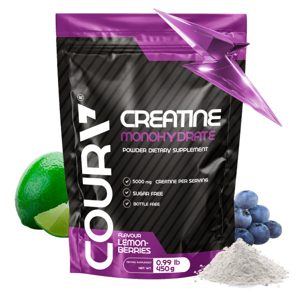 COURA Lemon-Berries Creatine Monohydrate, Strength Endurance Sports, 450g