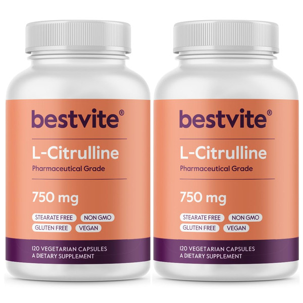 BESTVITE L-Citrulline 750mg per Capsule (240 Vegetarian Capsules) (120 x 2)