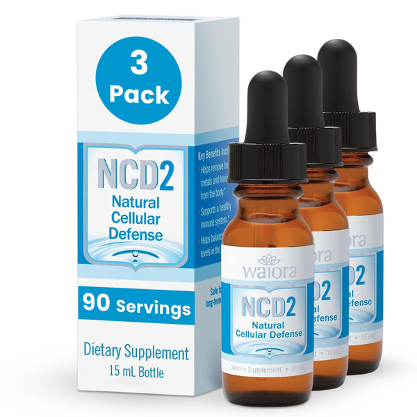 Waiora NCD2 Liquid Mineral Supplement, Advanced Cellular Support Formula, Daily Digestive & Detox, Immune, pH Balance, Cleansing; Easy-to-Use Drops (Three .5 oz Bottles, 270 serv)