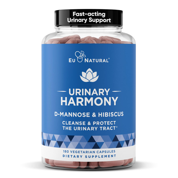 Urinary Harmony D-Mannose Supplement for Urinary Tract Health, 180 Capsules