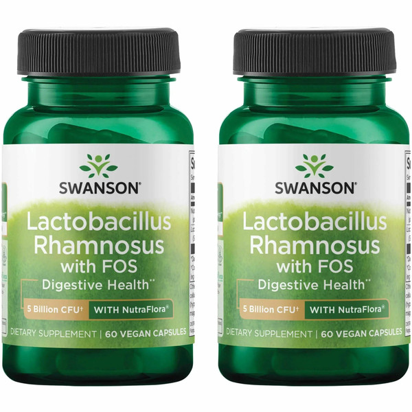 Swanson Lactobacillus Rhamnosus, 5 Billion CFU, 60 Veggie Caps, 2 Pack