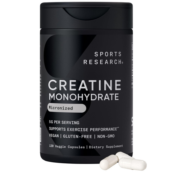 Sports Research® Creatine Monohydrate Capsules 5g, 120 Count