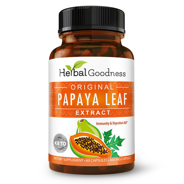 Herbal Goodness Papaya Leaf Extract Digestive Enzymes Capsule for Platelet