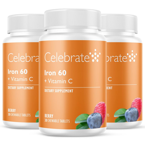 Celebrate Vitamins Bariatric Iron with Vitamin C, 60mg Iron, 90-Day Supply