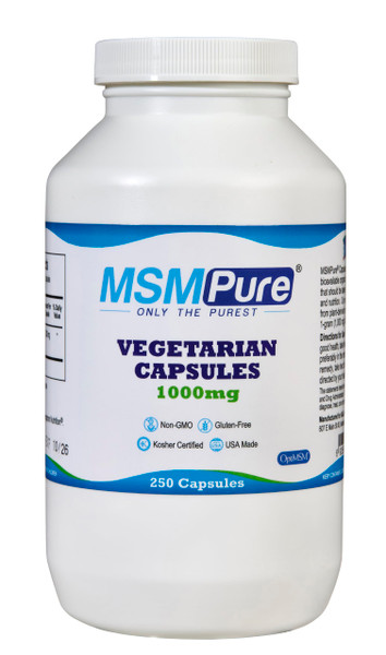 KALA HEALTH MSMPure 1000mg MSM Vegetarian Capsules, 250 Count