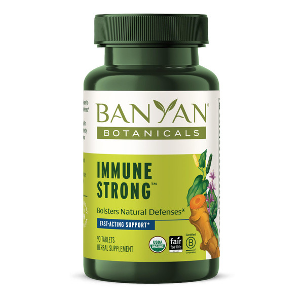 Banyan Botanicals Organic Immune Strong – Systemic Defense & Cellular Fortification – with Turmeric, Tulsi & Ashwagandha for Year-Round Immune Support – 90 Tablets – USDA Organic