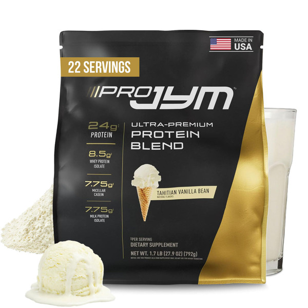 JYM Tahitian Vanilla Bean Whey & Casein Protein Powder, 1.7 lb, 22 Servings