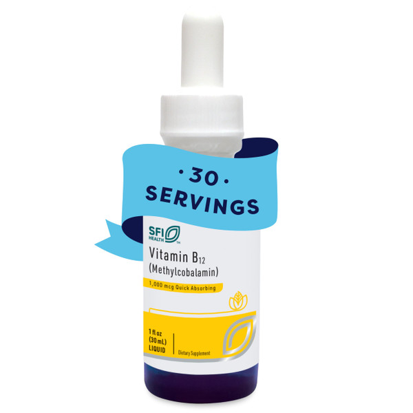 Klaire Labs SFI Health Vitamin B12 Liquid Drops 1mg, 30ml / 1 fl oz
