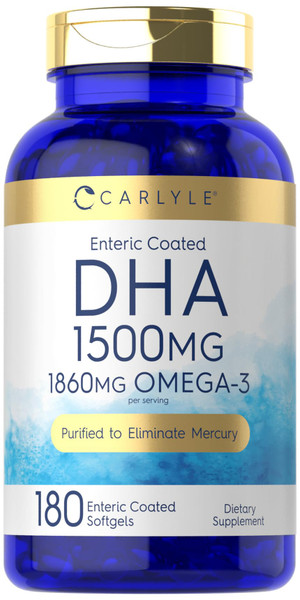 Carlyle DHA Supplement 1500mg | 180 Softgels | Omega-3 Supplement