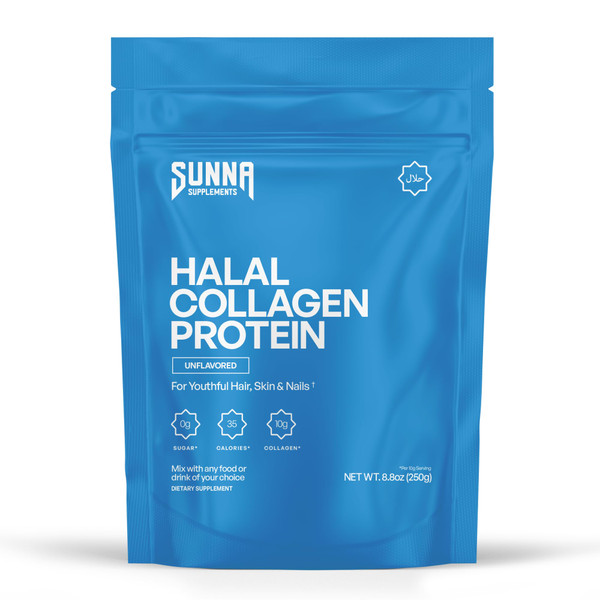 SUNNA SUPPLEMENTS Halal Bovine Collagen Protein Powder - 250g - Unflavoured