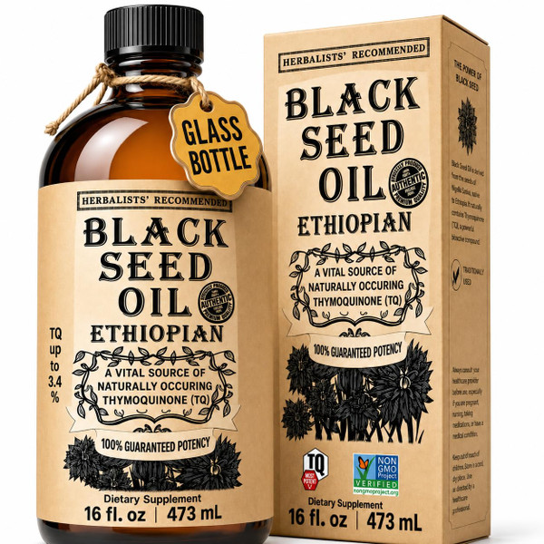 Ethiopian Black Seed Oil 16 oz Cold Pressed High Thymoquinone 3X