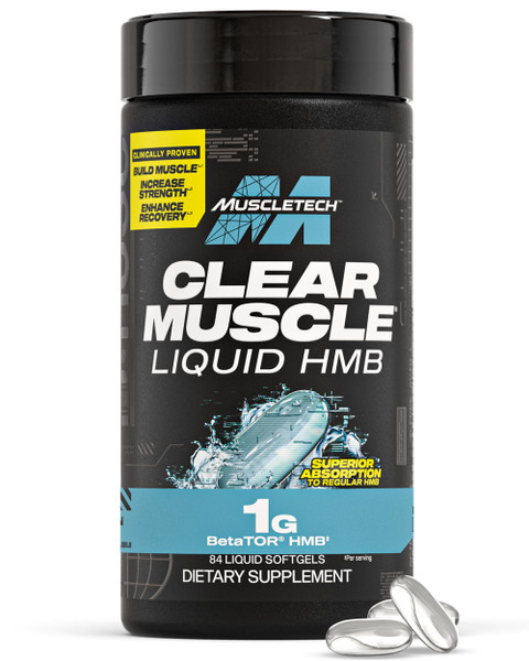 MuscleTech HMB Supplements 1000mg, Clear Muscle (84 Liquid Softgels)